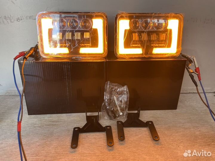 Led универсальный фары 126w с дхо+поворотныйки