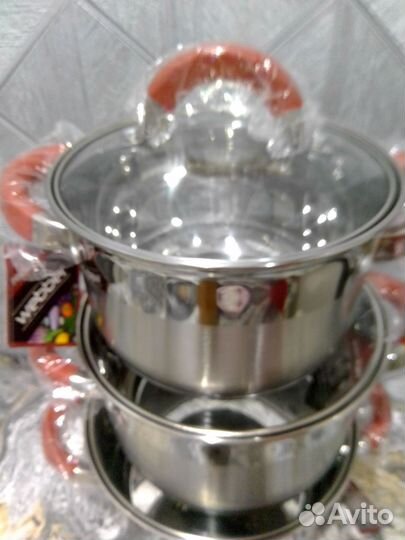 Новый набор кастрюль из нержавейки