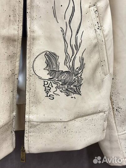 Куртка кожаная ERD белая (сезон 2025)