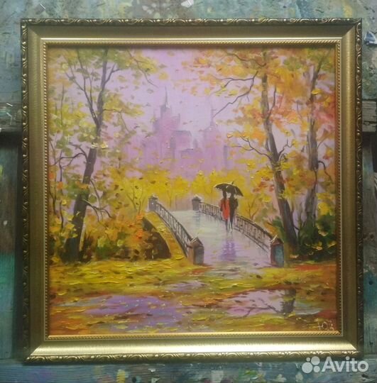 Московская осень, 40х40, холст масло