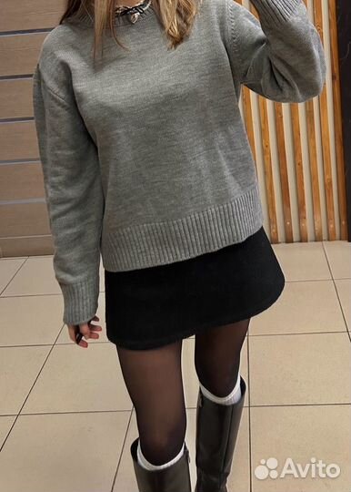 Юбка твидовая черная