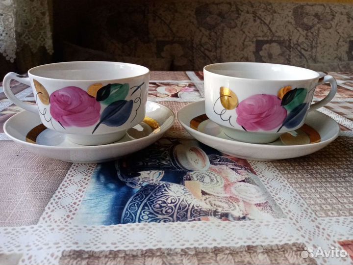 Чашка с блюдцем фарфор