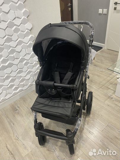 Коляска 2 в 1 adamex zico deluxe эко кожа черная