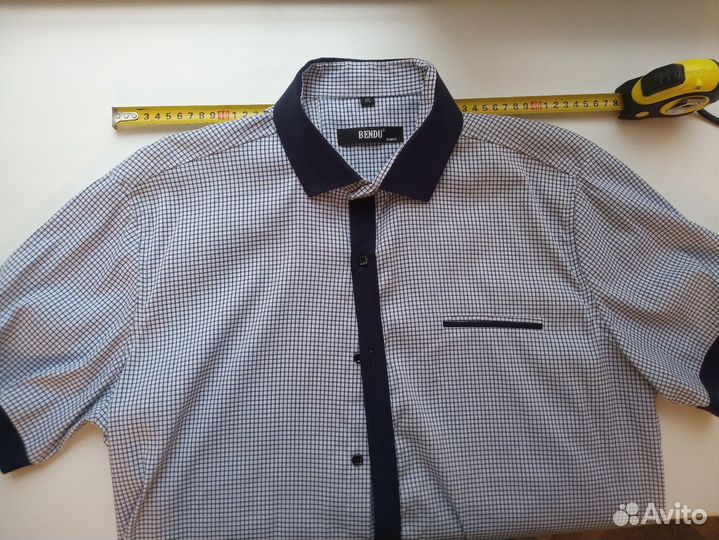 Рубашка мужская 54 размер XL клетчатая в клетку