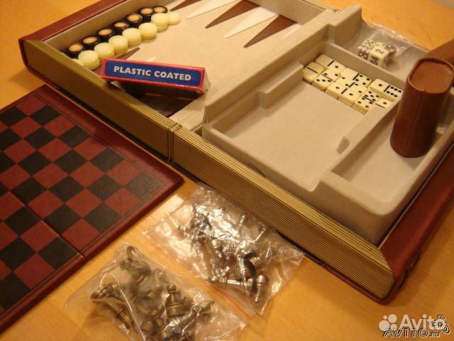 Luxury игровой набор. Шахматы/шашки, нарды, карты