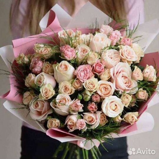 Роза, роза кустовая, букет, доставка