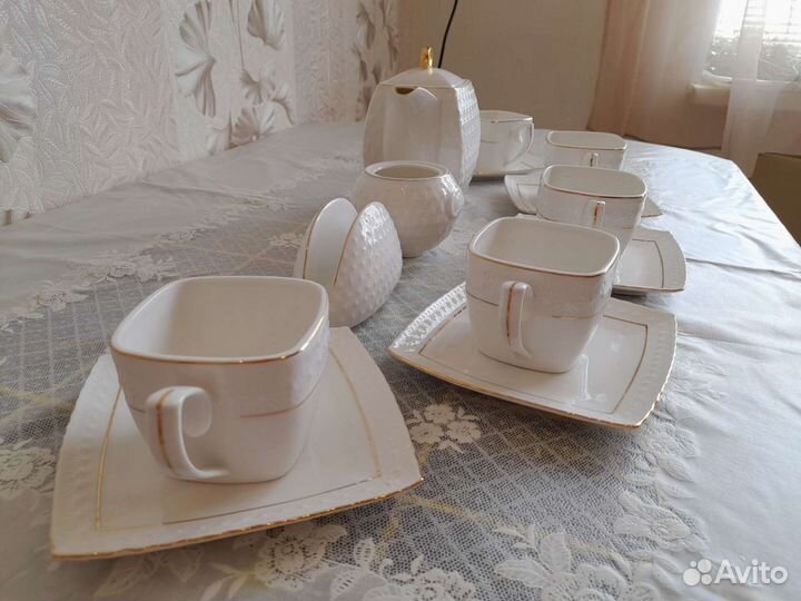 Чайный фарфоровый сервиз новый