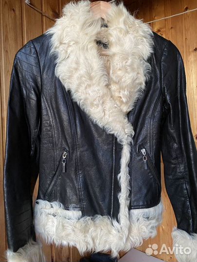 Куртка-косуха Снежная Королева с натуральным мехом