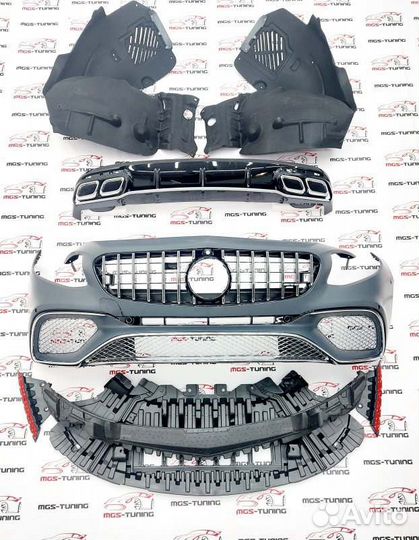 Бампер S65 рест+диффузор и насадки S-coupe C217