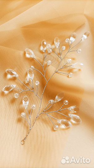Свадебная веточка украшение в прическу