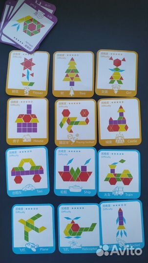 Деревянная мозаика танграм Pattern Blocks