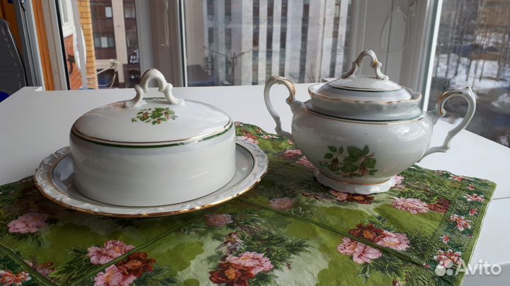 Масленка и сахарница ГДР Кахла