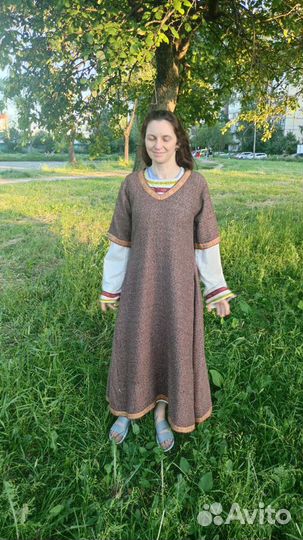 Платье + рубаха славянские, на фотосессию, косплей