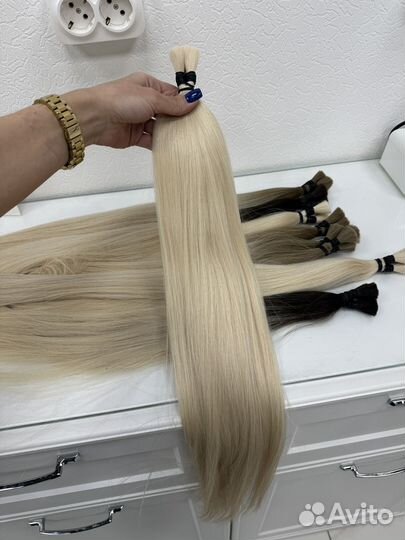 Волосы для наращивания блонд 60 см