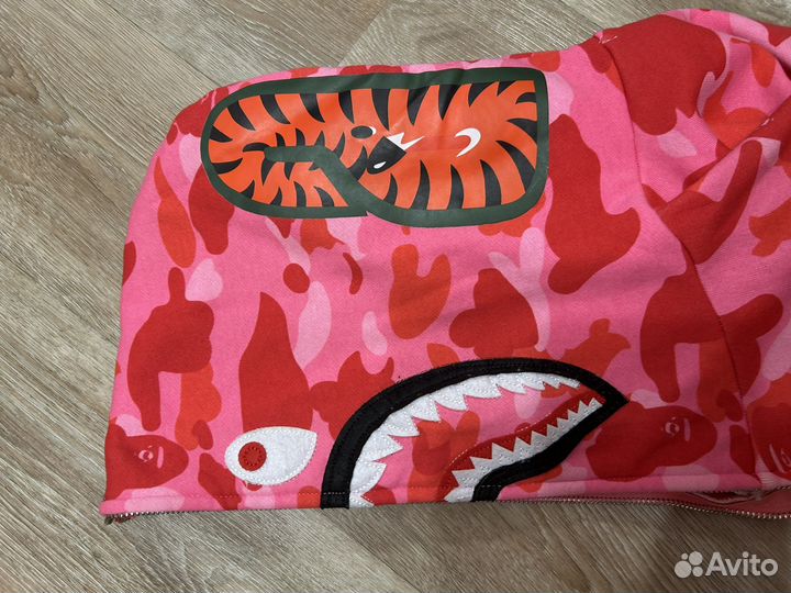 Зип худи the bathing ape розовое