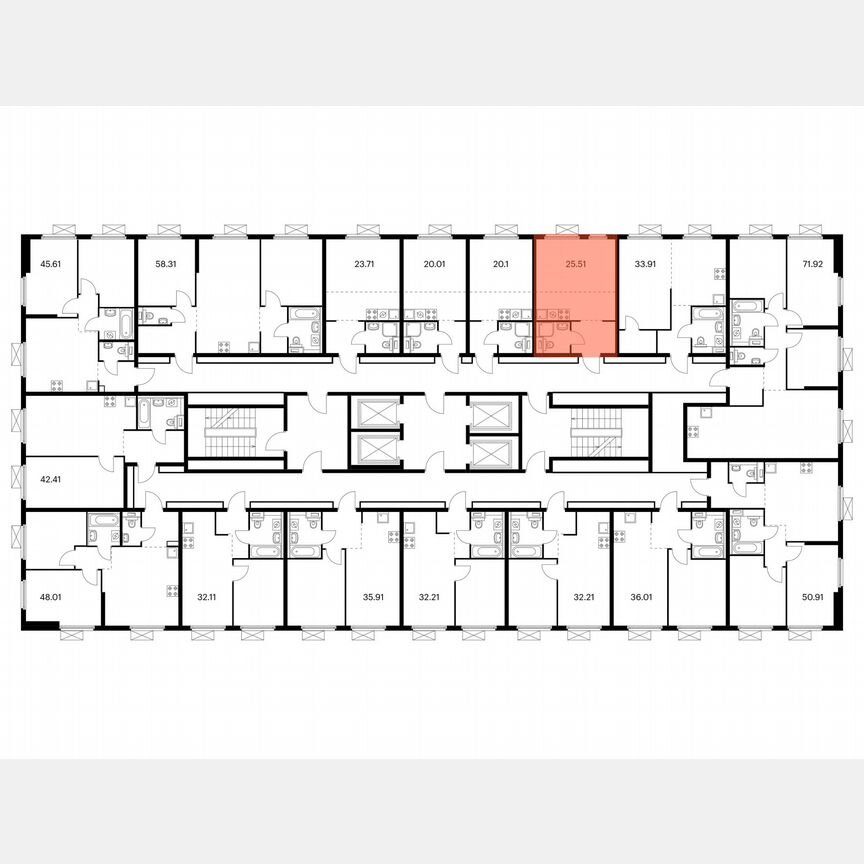 Квартира-студия, 25,5 м², 22/38 эт.