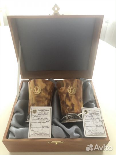 Стопка Антик - янтарь, серебро 975