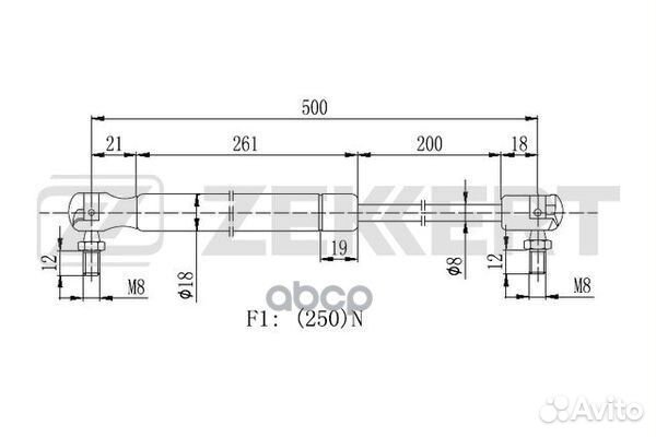 Пружина газовая багажника UAZ Patriot 05- (заме