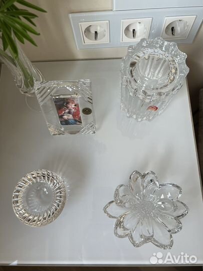Шкатулка, подсвечник, фоторамка новые из хрусталя