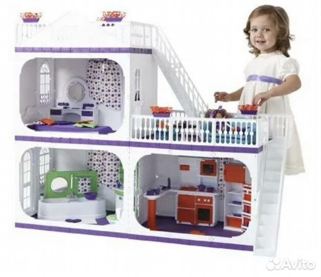 Домик кукольный конфетти огонек 5 комнат