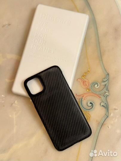 Чехол Pitaka для iPhone 11, черно-серый, кевлар