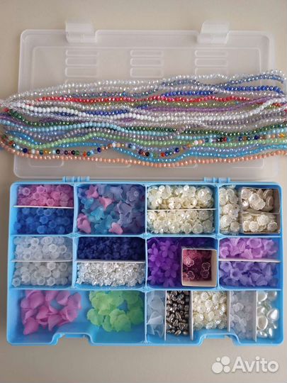 Фурнитура: бусины,цветы,проволока и т.д