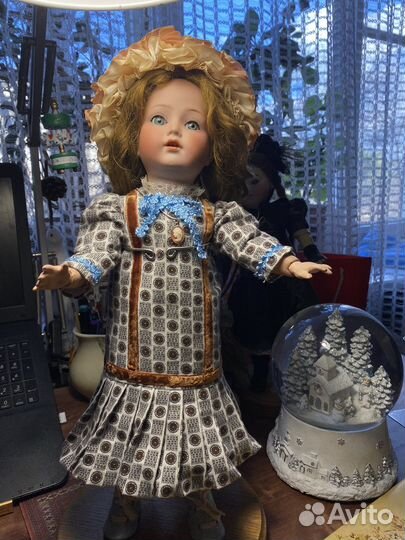 Платье на куклу антикварную винтаж