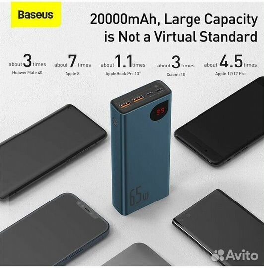 Павербанк для ноутбука Baseus, 20000mAh, 65W