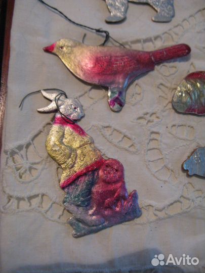 Картонаж СССР ёлочные игрушки 8 шт редкие