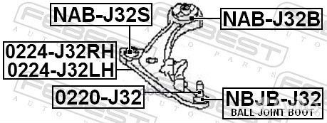 Рычаг передний левый 0224J32LH Febest