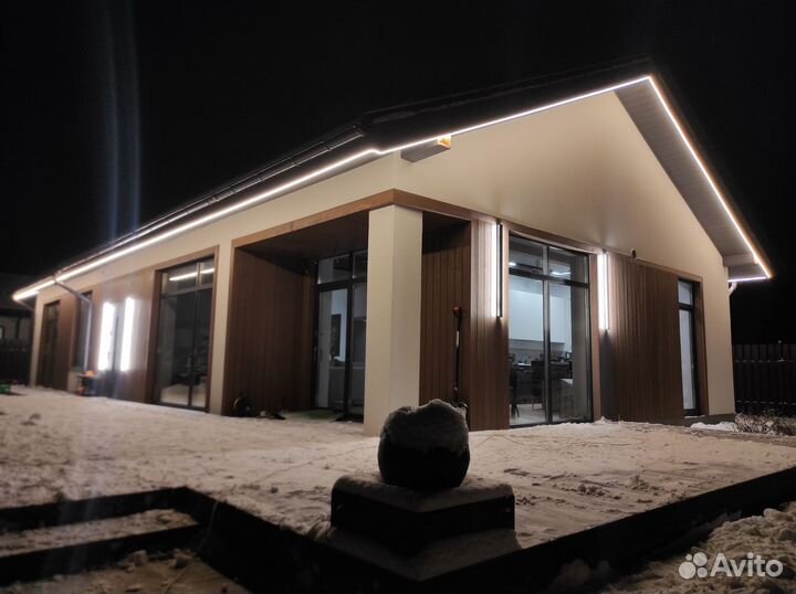 Световое освещение домов, фасадное освещение