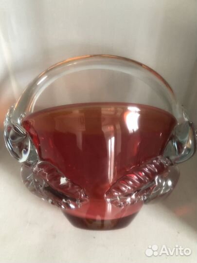 Кувшин ваза цветное стекло конфетница раритет