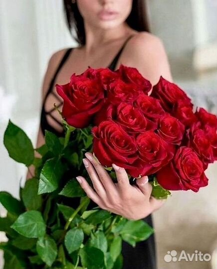 Розы высокие Доставка цветов