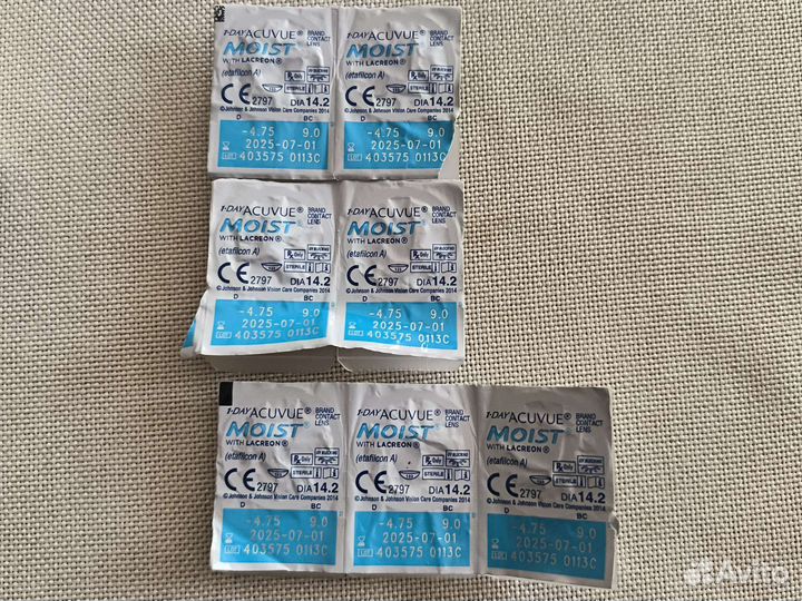 Линзы контактные acuvue moist 1 day