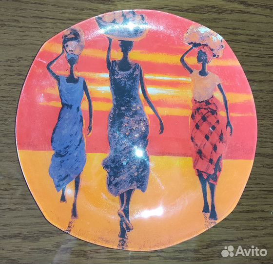 Тарелки стеклянные Zibo «Golden sailing light»