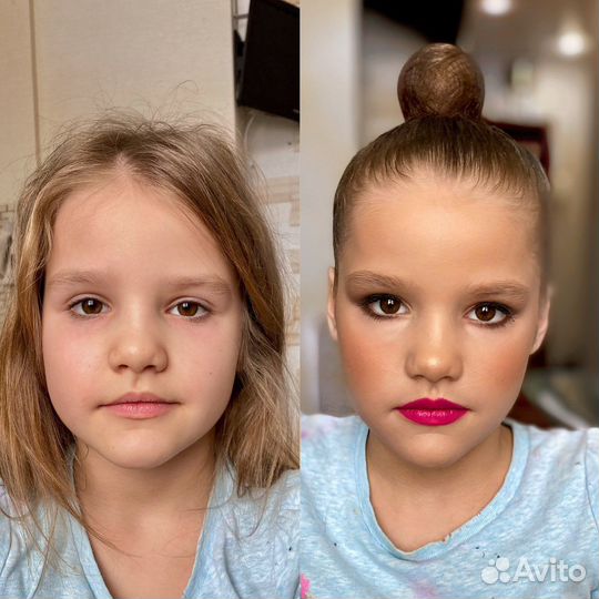 Детские Причёски. Макияж гимнастки. Обучение