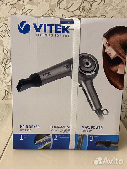 Фен vitek новый 1800 w с ионизацией