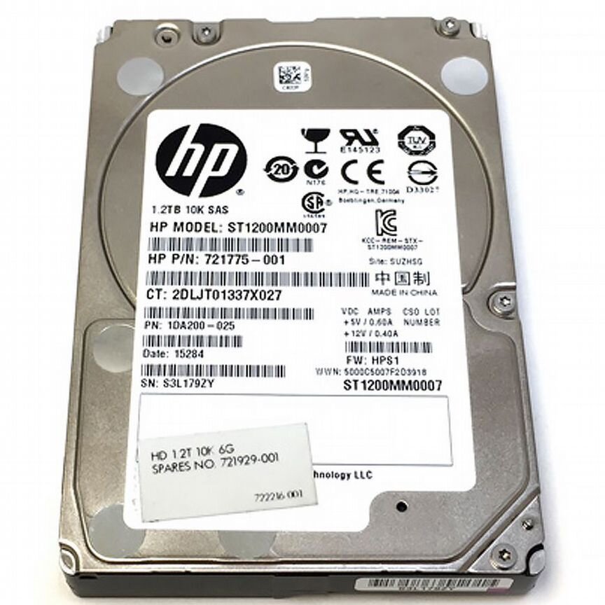 [721929-001] Жесткий Диск Hp E2p04aa 1,2tb 10000 Sas 2,5" Hdd 721929-001