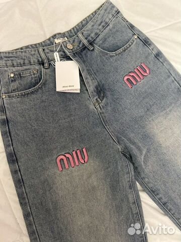 Джинсы трубы miu miu