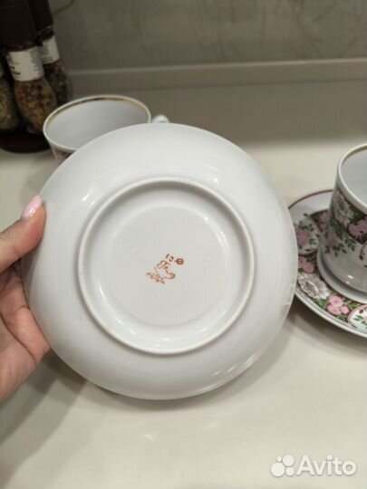 Чашка с блюдцем СССР Вербилки дфз