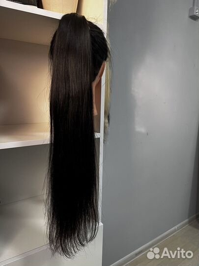 Накладной хвост на резинке из натуральнвх волос