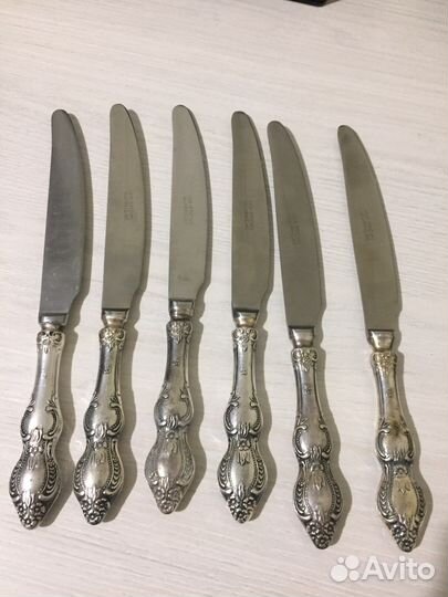 Набор столовые ножи мельхиор СССР