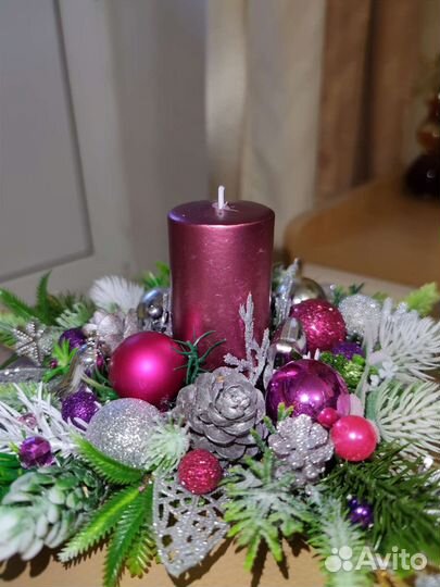 Новогодняя композиция со свечой