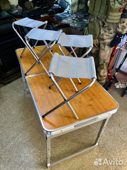 Стол для кемпинга усиленный со стульями