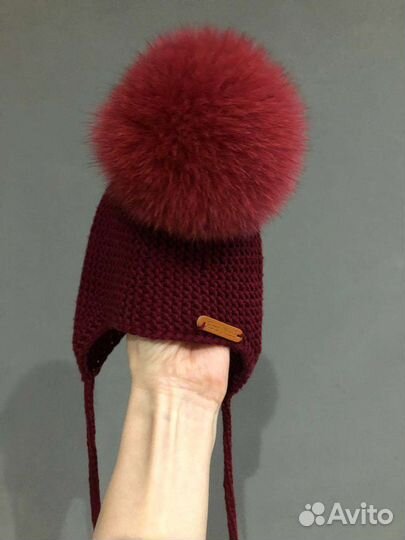 Шапка для девочки меринос