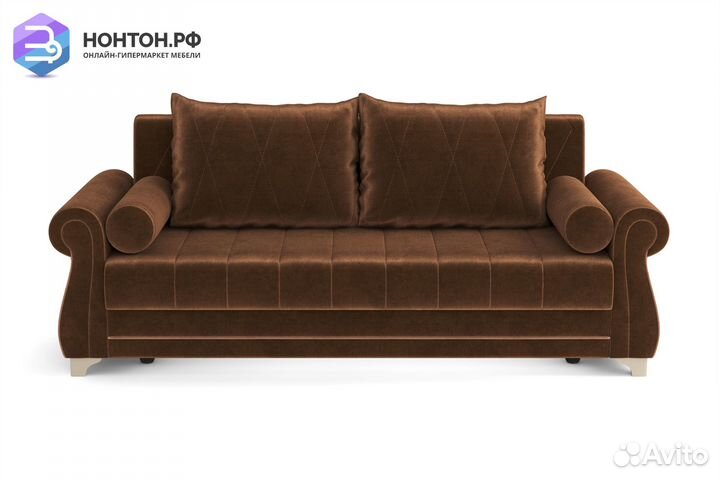 Диван книжка Порто М велюр коричневый