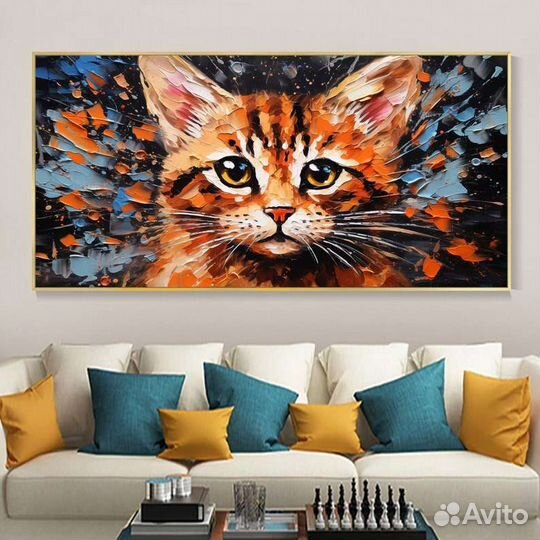 Картина маслом Рыжий котик