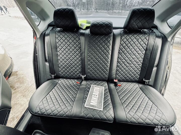 Авточехлы Автопилот из черной экокожи VW Polo 5 Sd