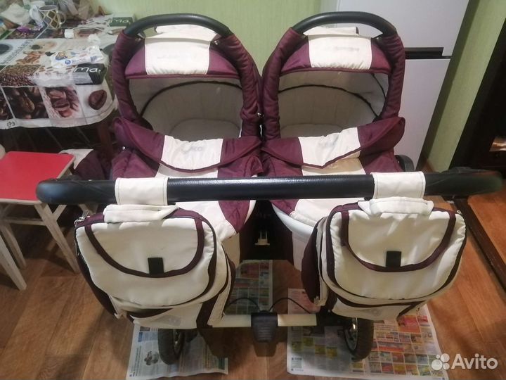 Прогулочная коляска для двойни бу