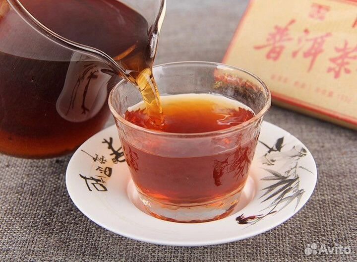 Китайский Черный Чай Шу Пуэр 2017 Кирпич 100 грамм